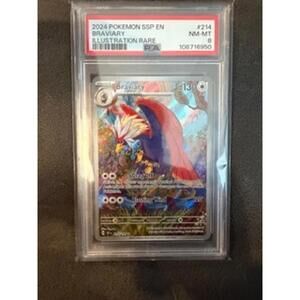 2024 Pokemon SSP Braviary Illustration Rare PSA 8 NM-MT Graded Card #214